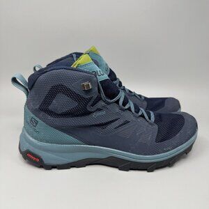 Salomon Outline GTX Mid Hiking Boots Waterproof Navy Blue Women’s Size 10